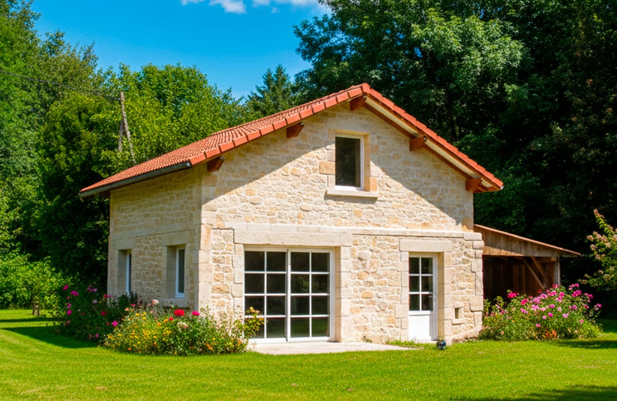 Petite maison en imitation pierre de Bourgogne